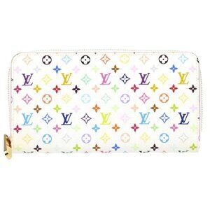 Louis Vuitton White Multicolor Zippy Wallet